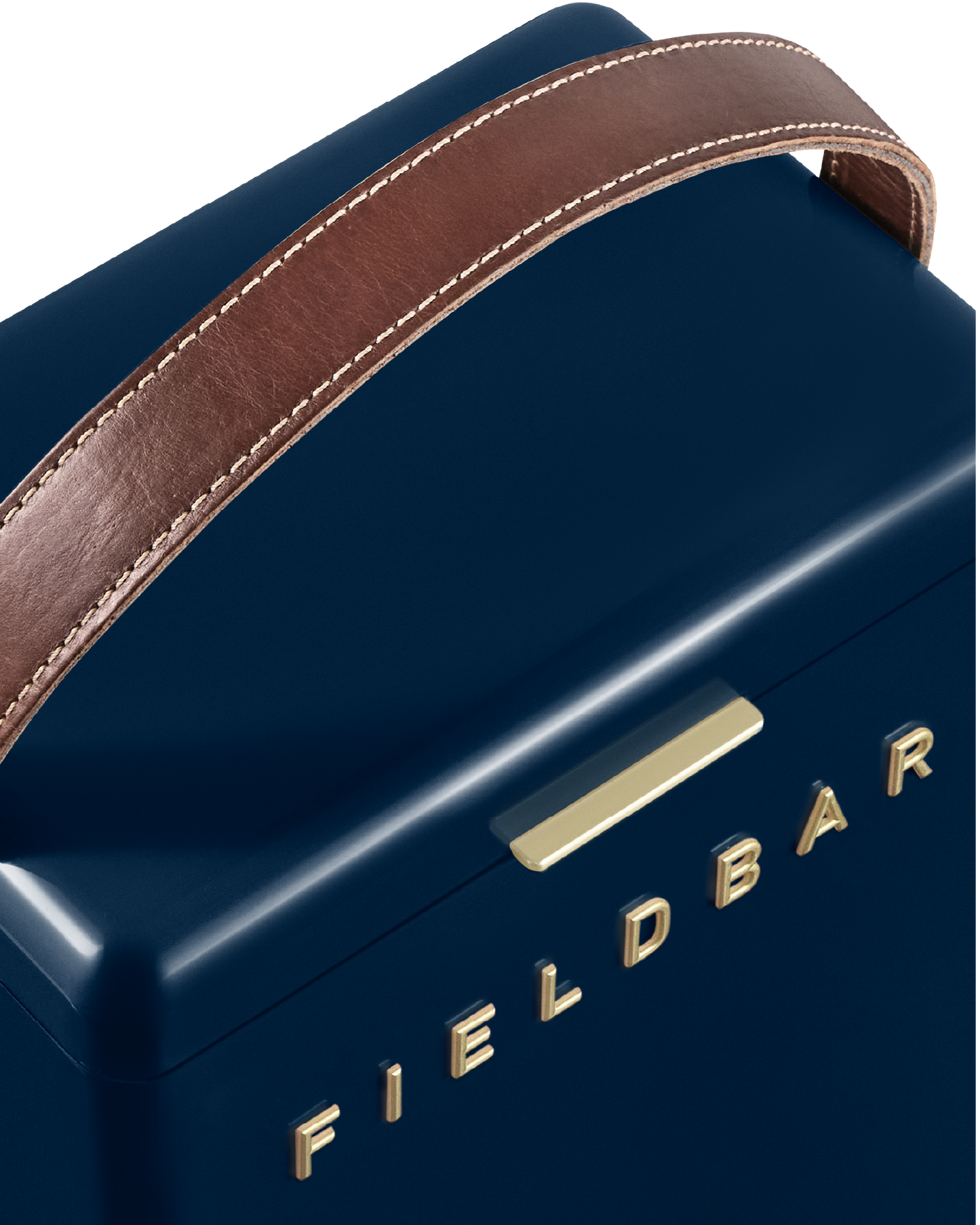 Drinks Box / Sea Boat Blue personalise leather handle detail