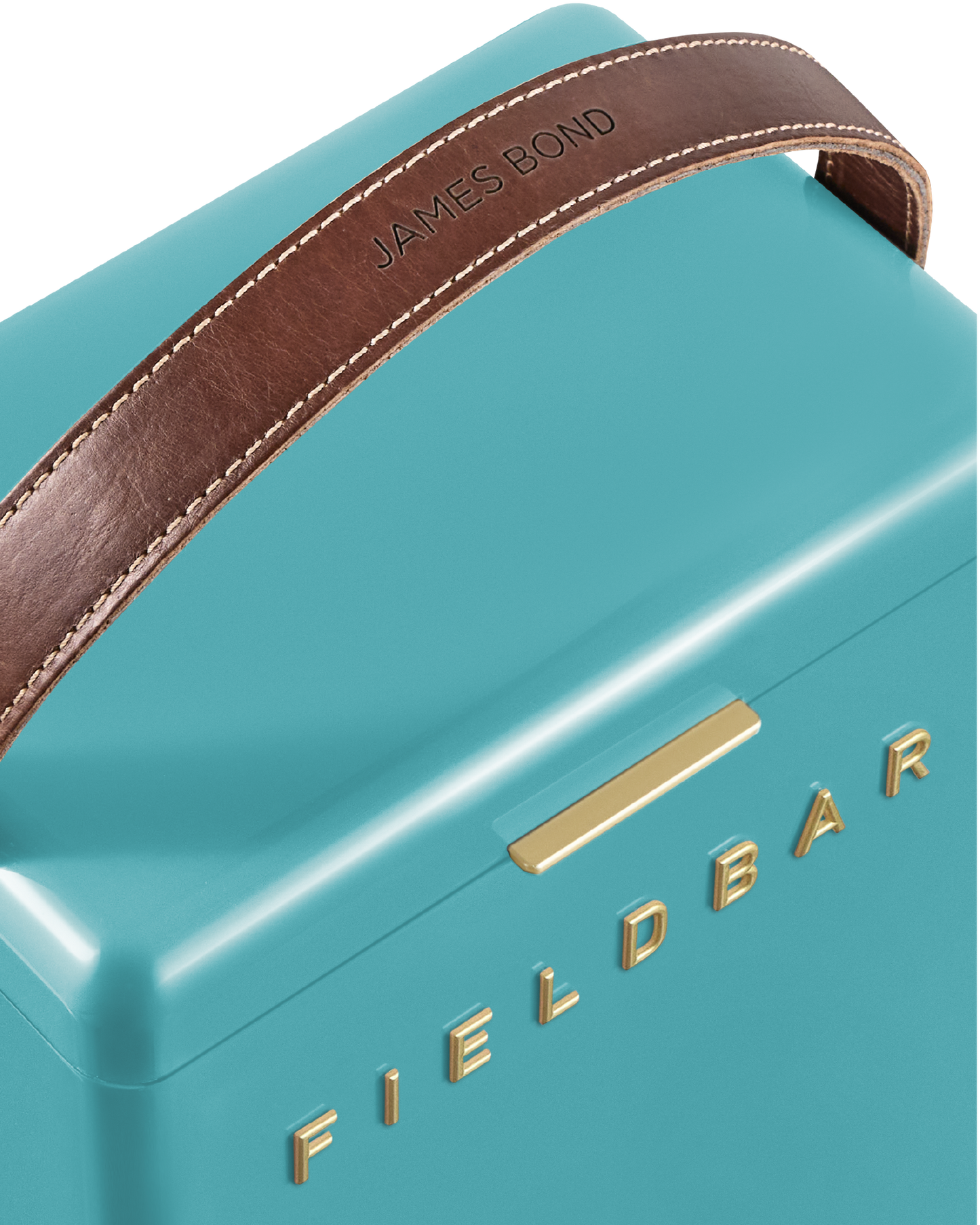 Drinks Box / Bazaruto Blue – leather handle detail