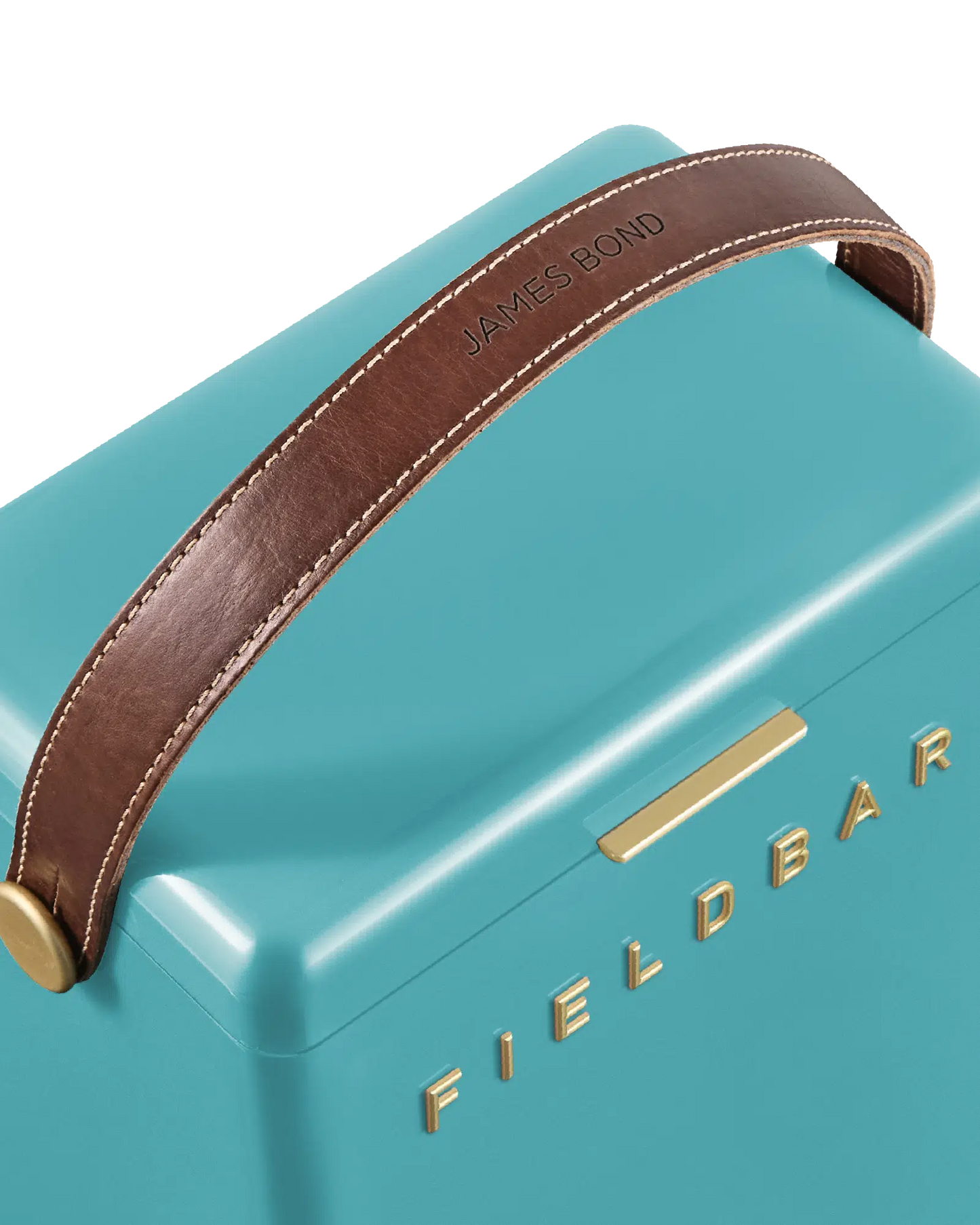 Drinks Box / Bazaruto Blue – leather handle detail