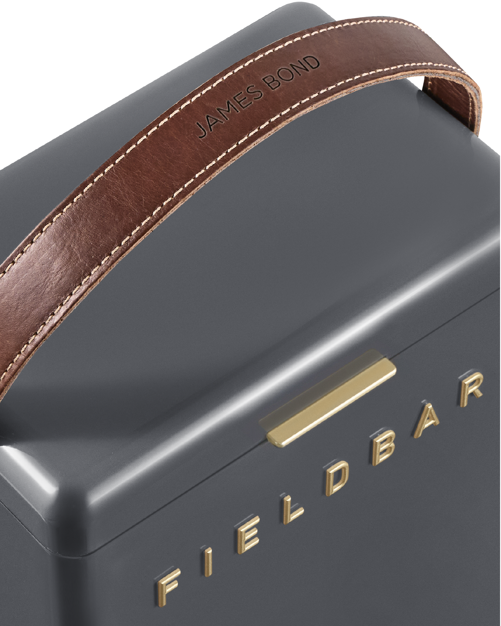 Drinks Box / Oyster Grey 10L personalised genuine leather handle