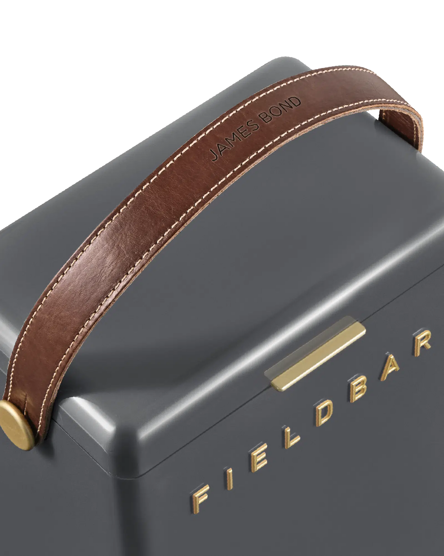 Drinks Box / Oyster Grey 10L personalised genuine leather handle