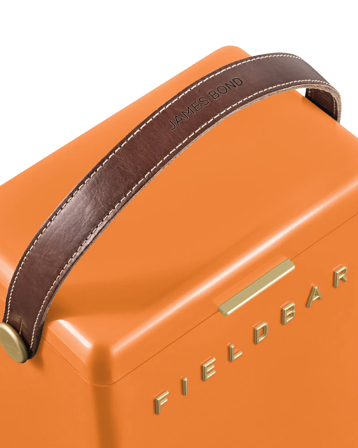 Drinks Box / Orchard Orange – leather handle detail