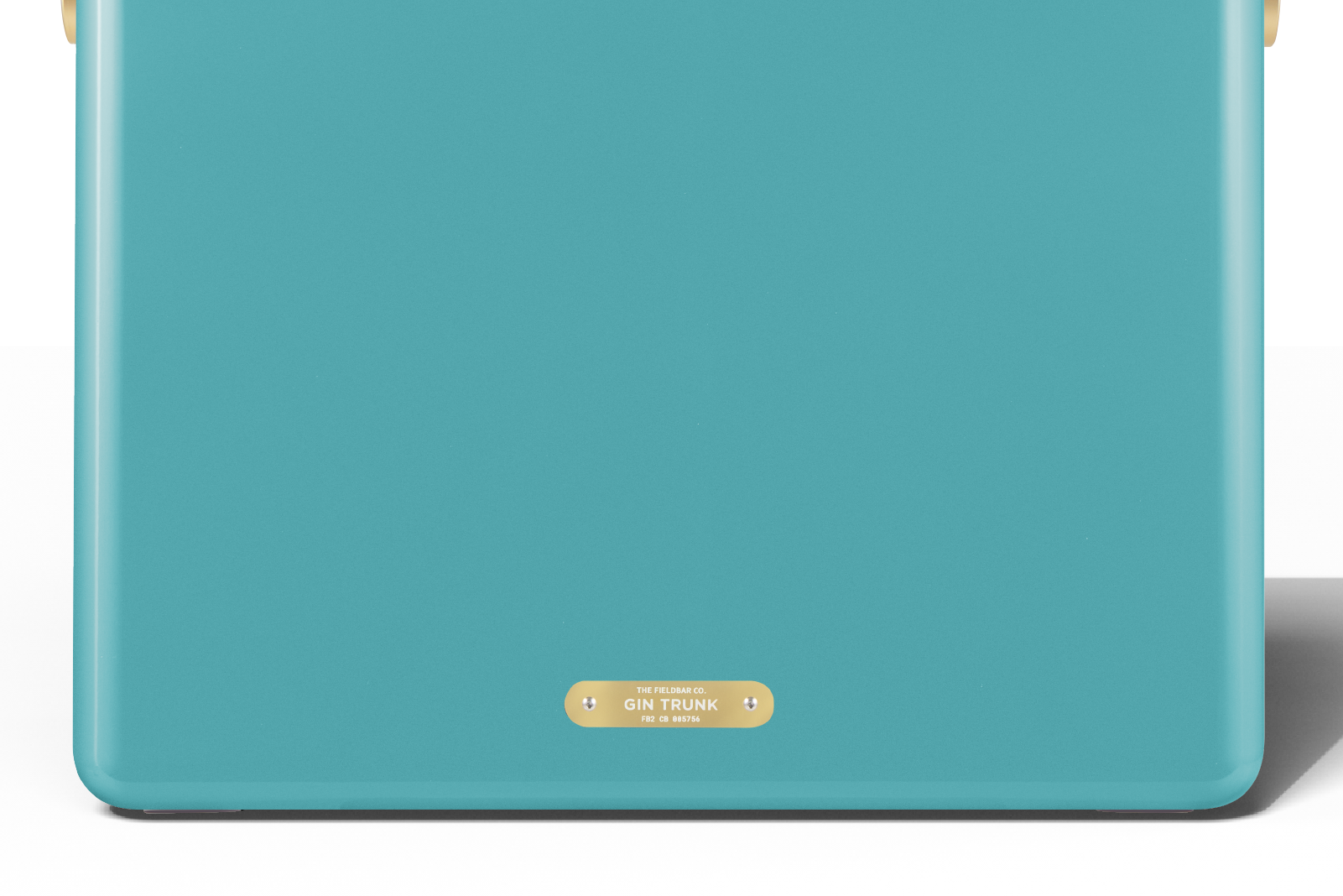 Gin Trunk Bazaruto Blue Fieldbar cooler – genuine leather handle and brass plaque