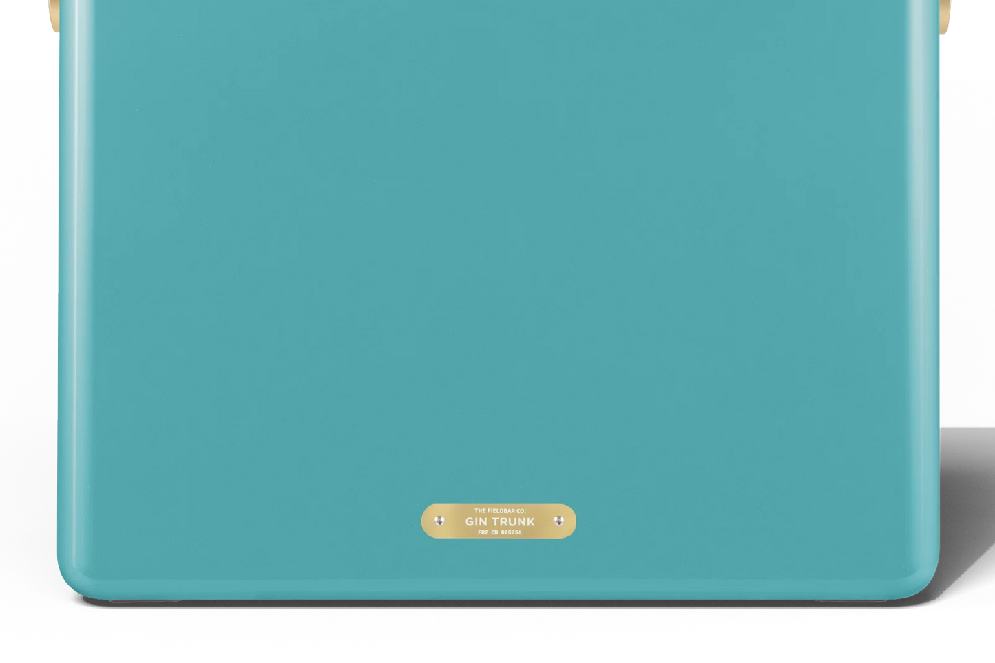 Gin Trunk Bazaruto Blue Fieldbar cooler – genuine leather handle and brass plaque