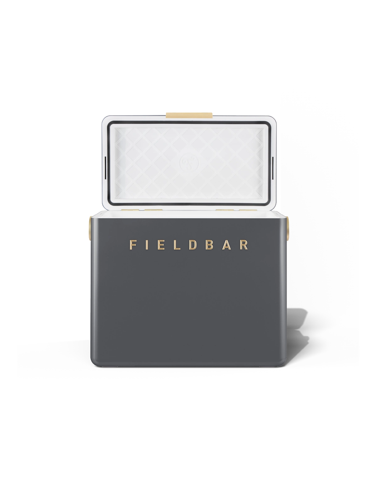 Fieldbar Oyster Grey Gin Trunk open with insulated interior
