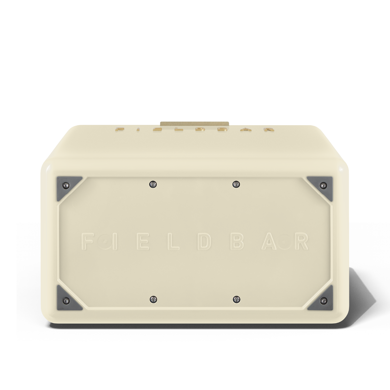 Base of the Fieldbar Safari White Gin Trunk cooler