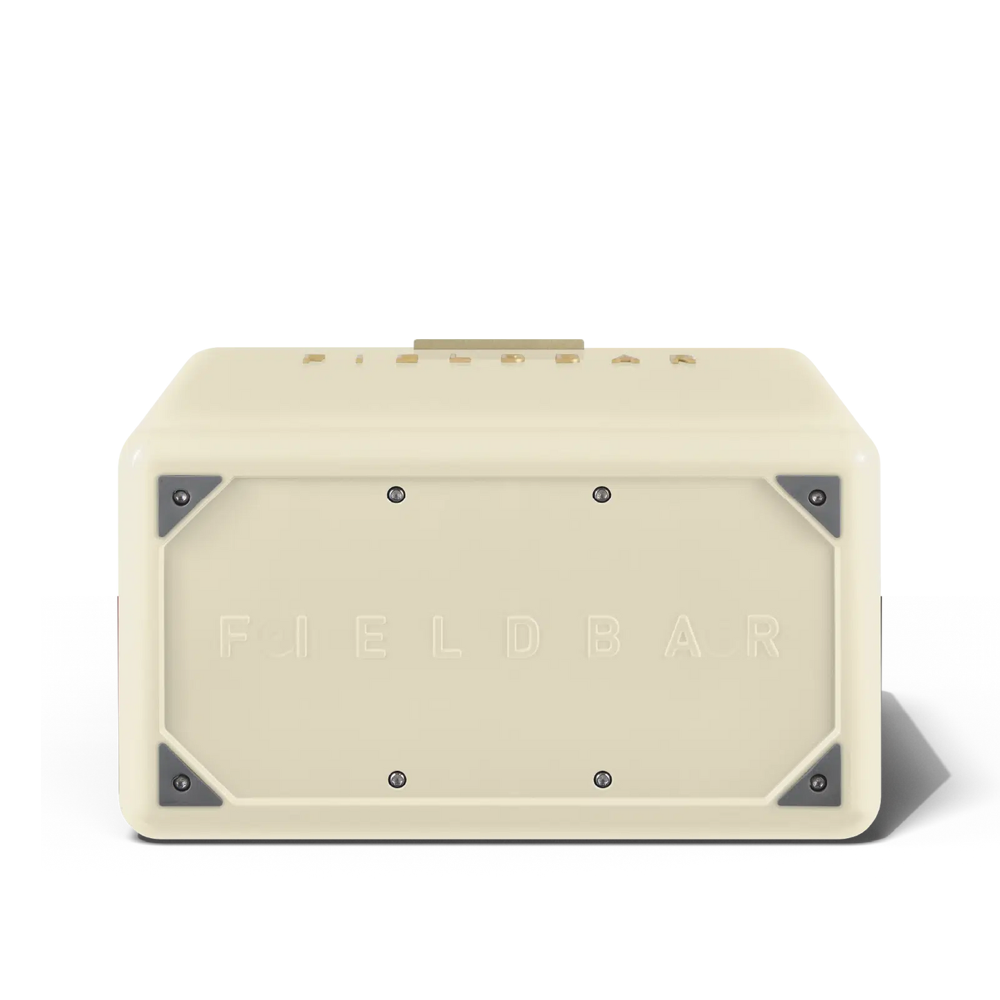 Base of the Fieldbar Safari White Gin Trunk cooler